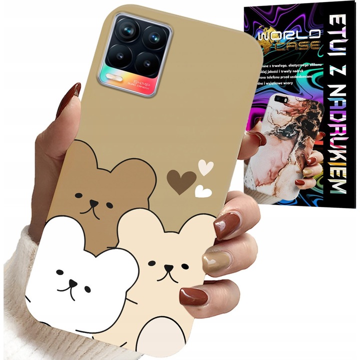 Realme 8/8 Pro telefontok, World Case, színes design, szilikon