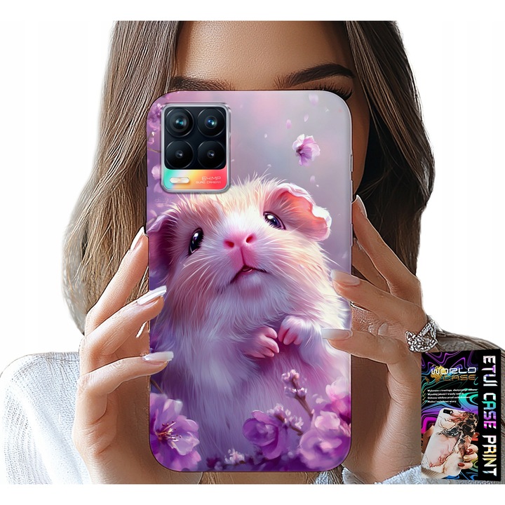 Telefontok Realme 8/8 Pro, World Case, rózsaszín nyomtatás, szilikon