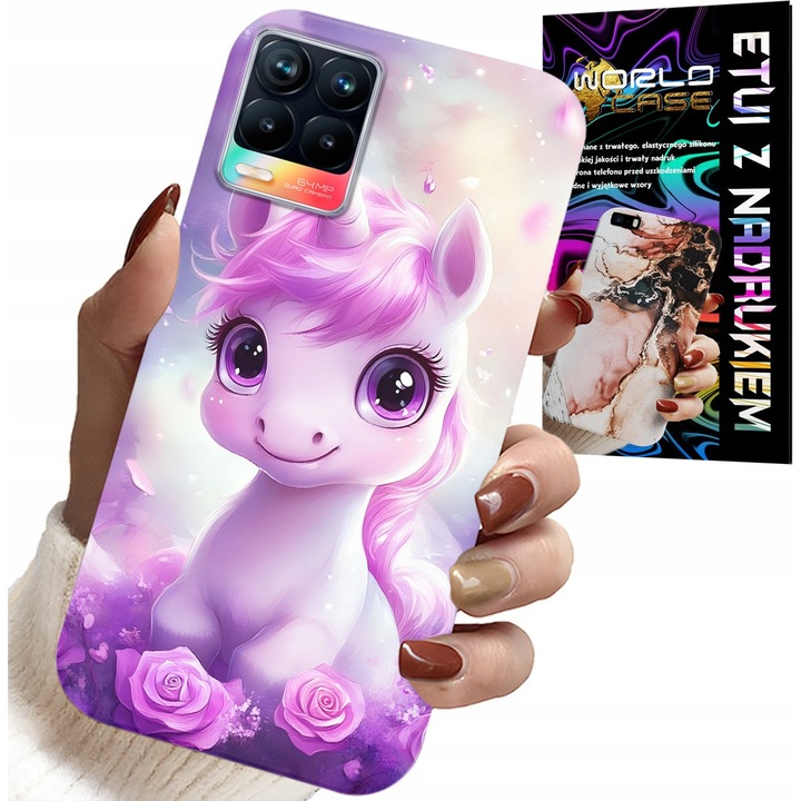 Telefontok Realme 8/8 Pro készülékhez, World Case, egyedi, színes nyomtatású, szilikon, többszínű