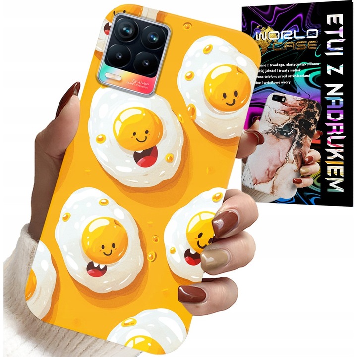 Tok Realme 8 / 8 Pro készülékhez, World Case, gumi, színes nyomtatás, többszínű