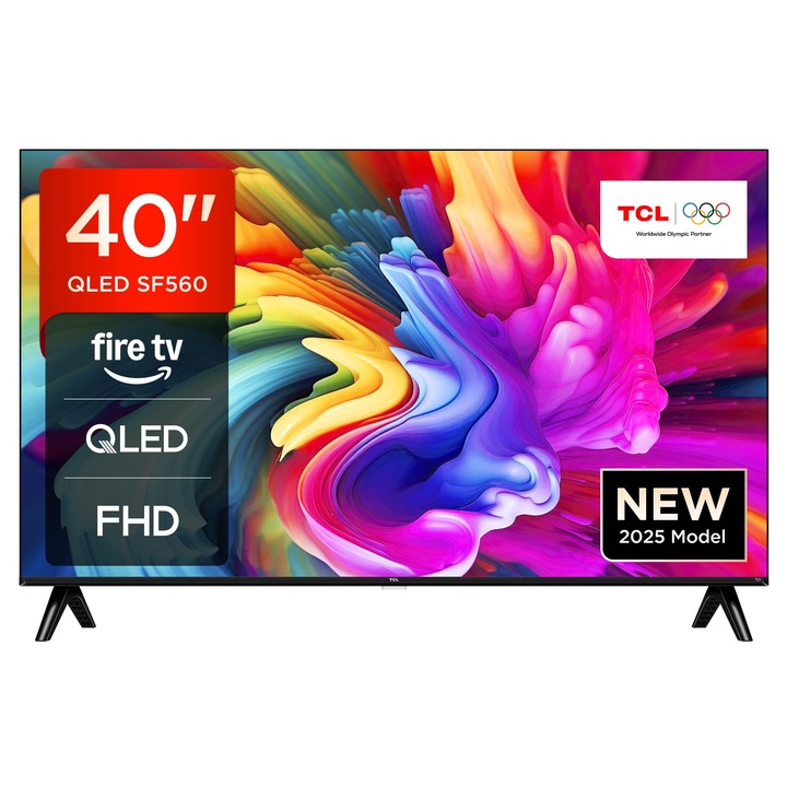 Televizor Smart TV TCL 40 inch, Full HD, QLED, design metalic, 101.6cm