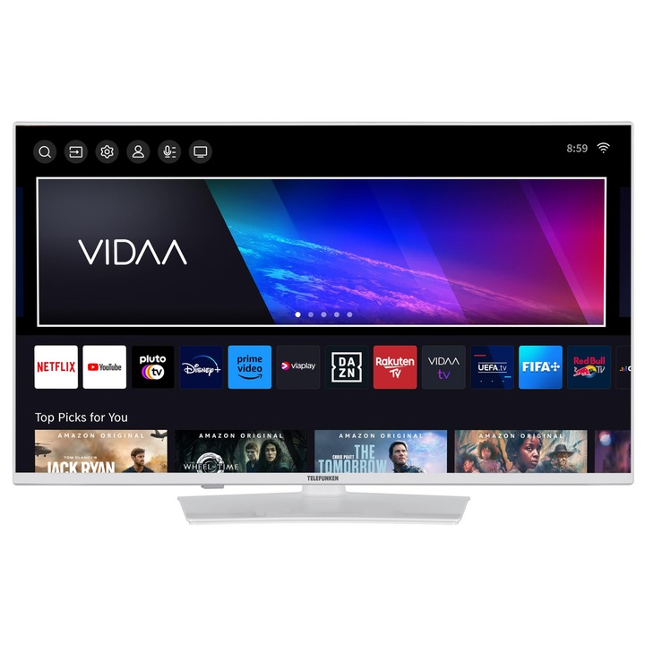 Televizor Smart Telefunken, 40 inch, Full HD, alb