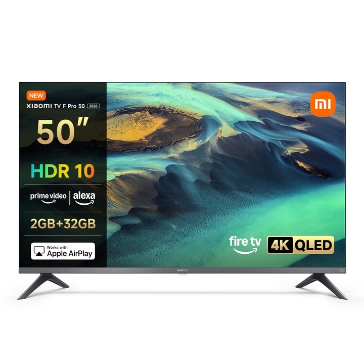 Televizor Xiaomi, model F Pro, 50", 4K UHD QLED, Smart TV, 127 cm, 2GB RAM, 32GB stocare