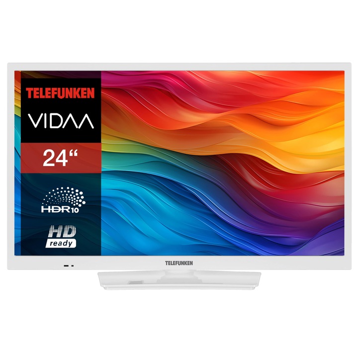 Televizor Smart Telefunken, 24 inch, HD, HDR, Alb
