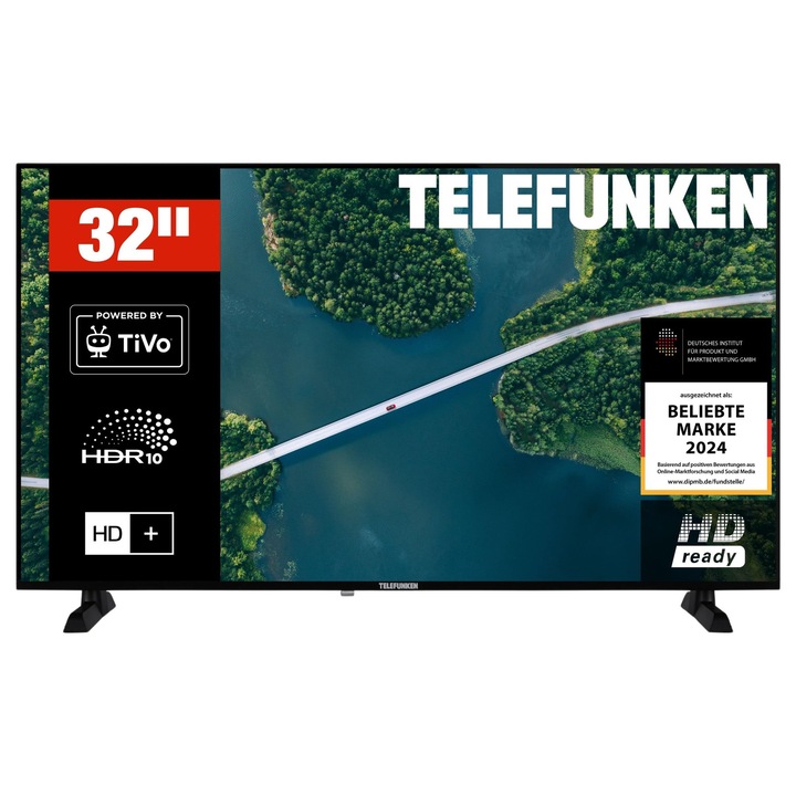 Televizor Smart Telefunken 32 inci, HDR, HD-Ready, 1366x768px