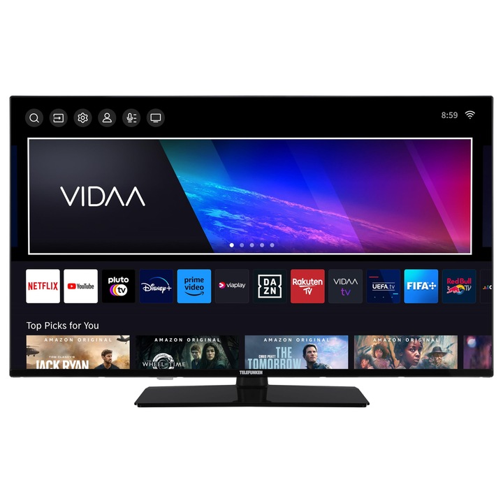 Televizor Smart Telefunken Vidaa, 4K UHD, HDR, Negru, 50 inci