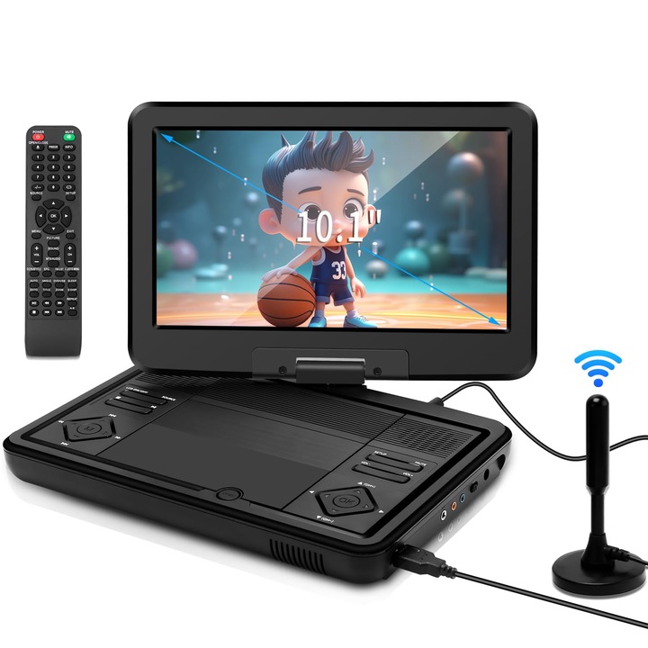 Televizor portabil KCR, 12, 5 inci, tuner digital, reîncărcabil, 31, 8cm