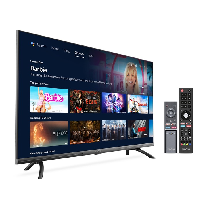 Televizor Smart TV Strong 40 inch (100 cm) Full HD, 3 porturi HDMI, negru