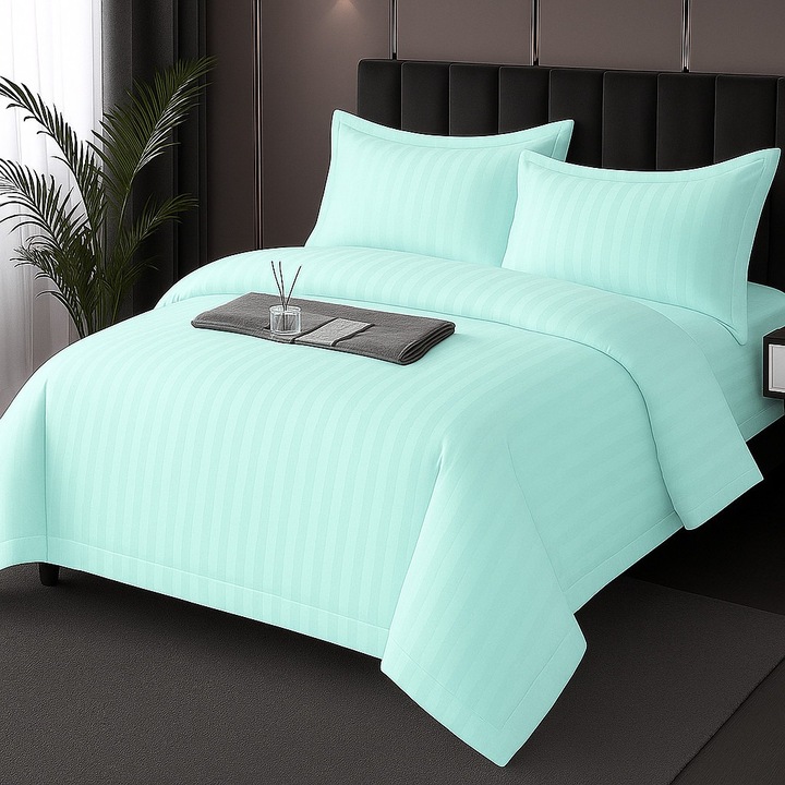 Damaszkusz Polycotton XXL ágynemű - Szuper ár, lepedő 230x260 cm, paplan 200x230 cm, 2 párnahuzat 50x70 cm, mentazöld