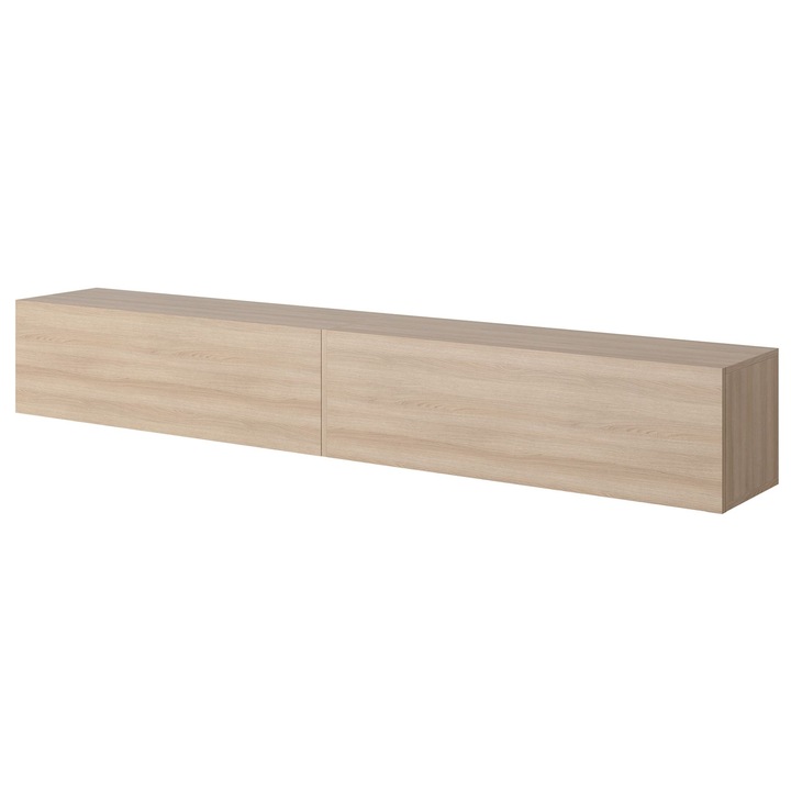 Comoda TV Selsey Bisira 200 cm, 40 cm latime, 45 cm inaltime, culoare stejar Lindberg, design modern-minimalist