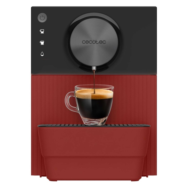 Espressor automat Cecotec Cremmaet Cube, roșu, 1350 W, sistem de presare, control tactil