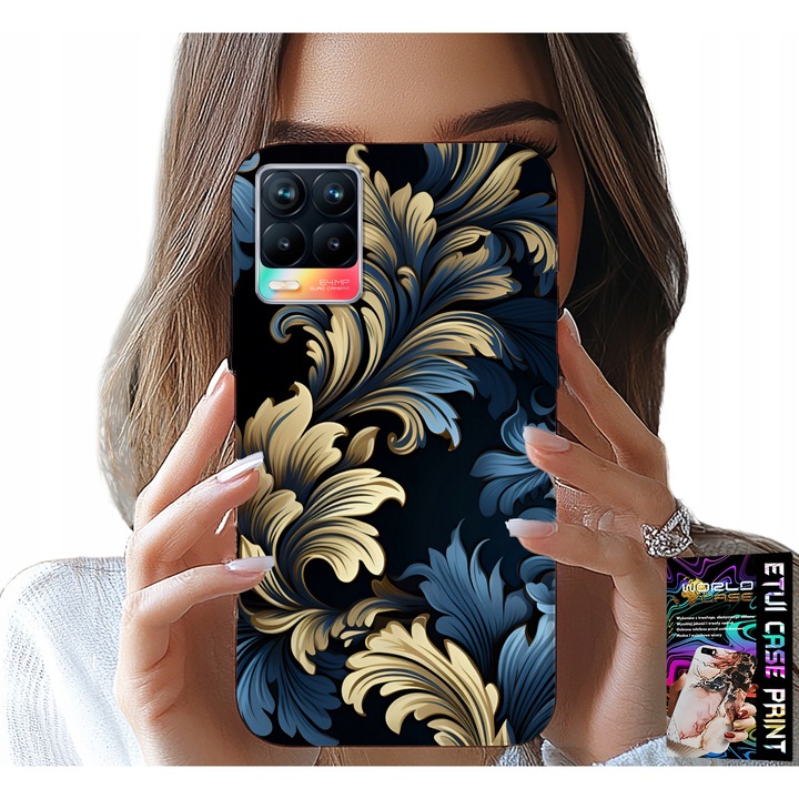 Telefontok Realme 8/8 Pro, World Case, szilikon, arany nyomtatás, 0,2 mm