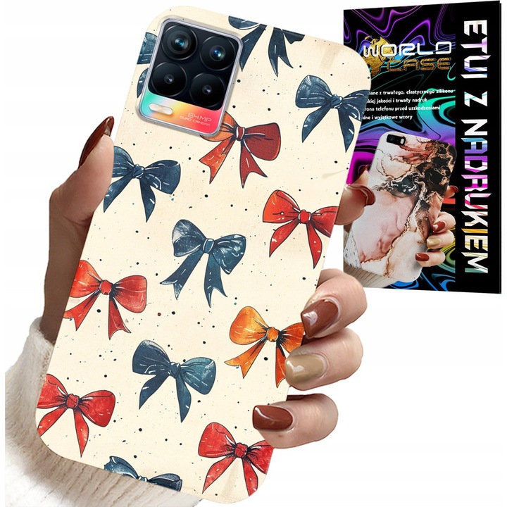 World Case telefontok színes nyomattal Realme 8/8 Pro-hoz, szilikon, szett