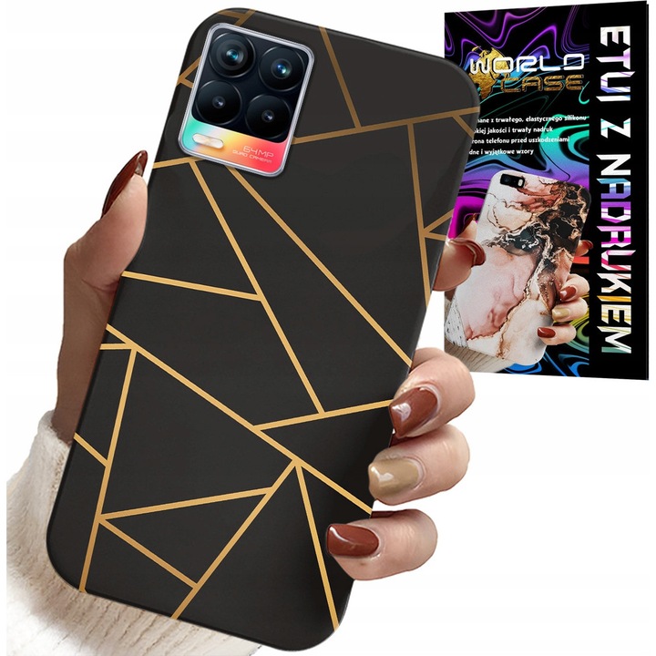 Tok Realme 8 / 8 Pro-hoz, World Case, szilikon, színes mintás, könnyű hozzáférés a funkciókhoz