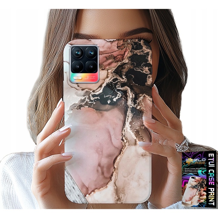 Tok Realme 8 / 8 Pro telefonhoz, World Case, márvány design, szilikon, 0,2 mm
