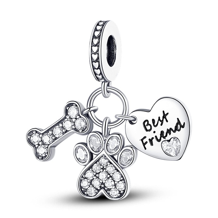 Talisman Argint 925 ADAIVIUME, pandantiv pisică și țestoasă, pentru brățări și coliere