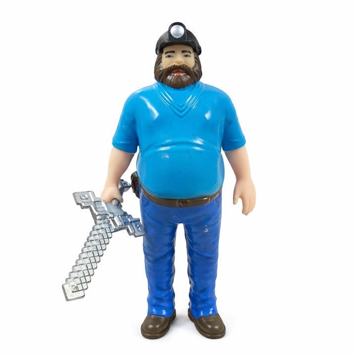 Figurina Minecraft Steve, Mattel, Steve, cu accesorii, 14cm