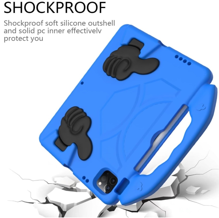 Husa protectie tableta pentru copii, ZYNORO®, compatibila cu Apple iPad 10th 10.9 2022/A16 2025, protectie burete antisoc rezistenta la lovituri, albastru