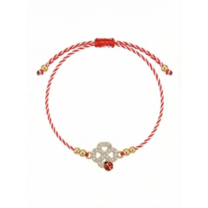 Martisoare bratara cu simbol trifoi si buburuza