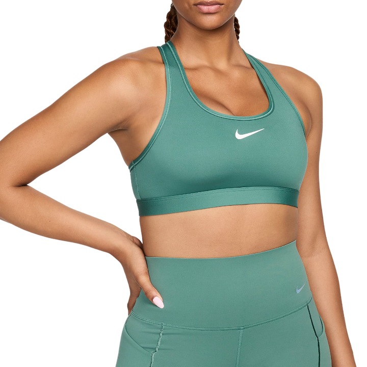 Bustiera alergare dama Nike Swoosh SS 2024, Turcoaz