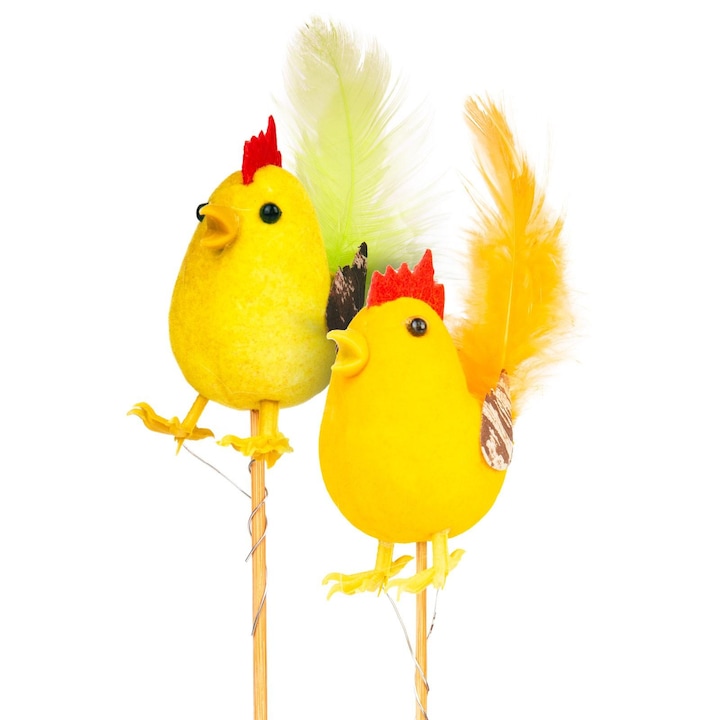 Decor de Paște, globiz, 2 modele, 24x5x3, 5cm, galben lamaie, portocaliu