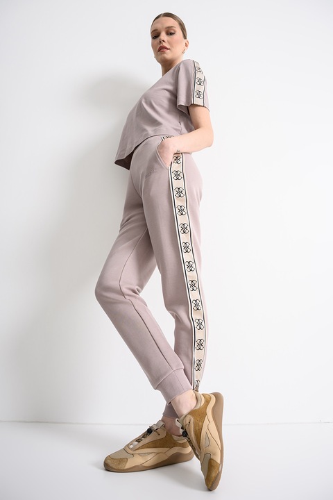 Guess, Szabadidőnadrág logós oldalcsíkokkal, Púderrózsaszín