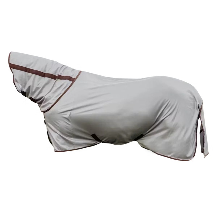 Pelerina cai Kentucky Classic, argintie, 155 cm, cu captuseala neteda si clapa lunga pentru protectie suplimentara