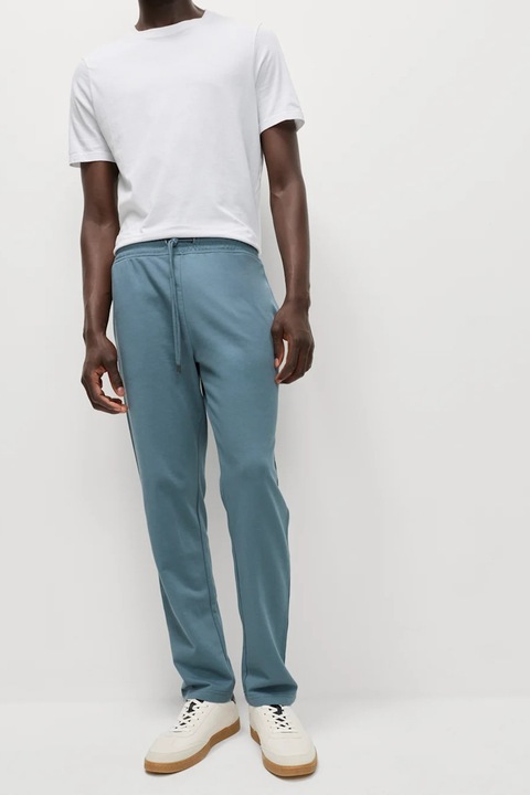 Marks & Spencer, Pantaloni de trening cu buzunare laterale, Albastru melange