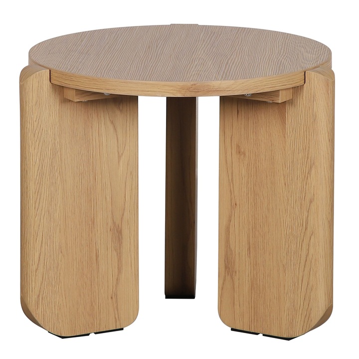Masa de cafea Selsey Preffines S, 50x50cm, MDF, aspect lemn de stejar, inaltime 45cm, design modern