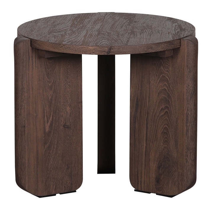 Masa de cafea, Preffines S, 50x50cm, MDF, aspect nuc, inaltime 45cm