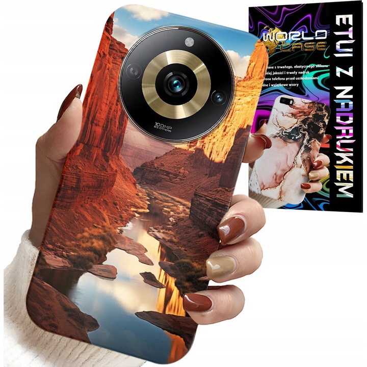 World Case telefontok Realme 11 Pro-hoz, szilikon, többszínű nyomtatás, 0,2 mm