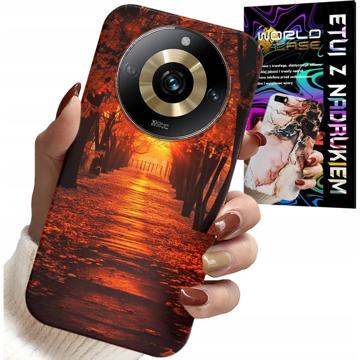 Telefontok, World Case, Realme 11 Pro, szilikon, őszi levél mintás, többszínű
