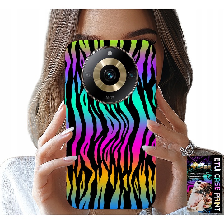 Telefontok, World Case, Realme 11 Pro, színes absztrakt minták, szilikon