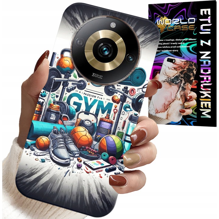 World Case telefontok Realme 11 Pro-hoz, szilikon, sport minta, többszínű