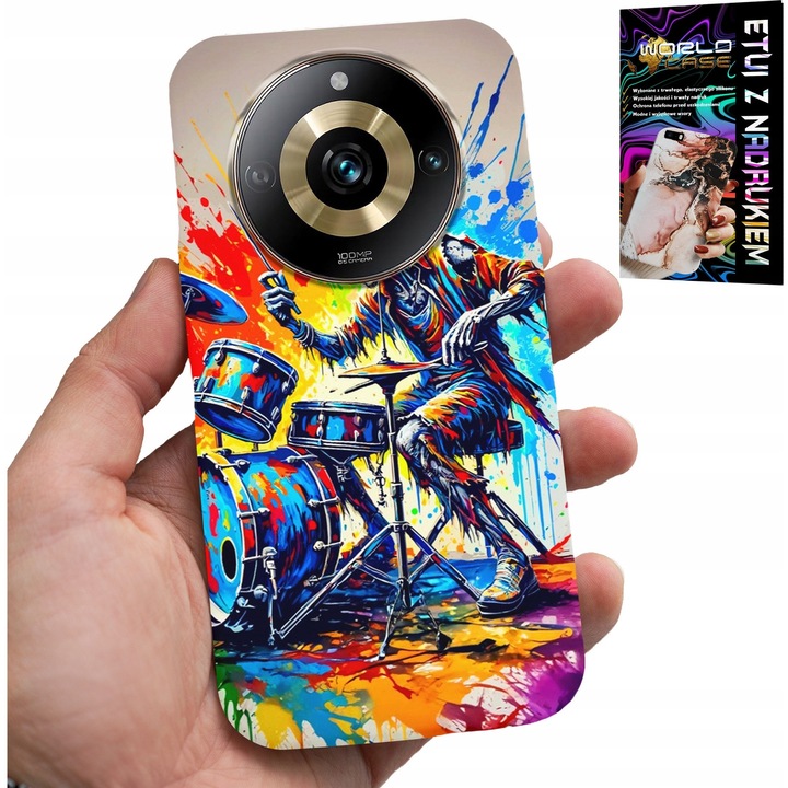 World Case telefontok Realme 11 Pro-hoz, szilikon, színes nyomtatás, 0,2mm, több színű
