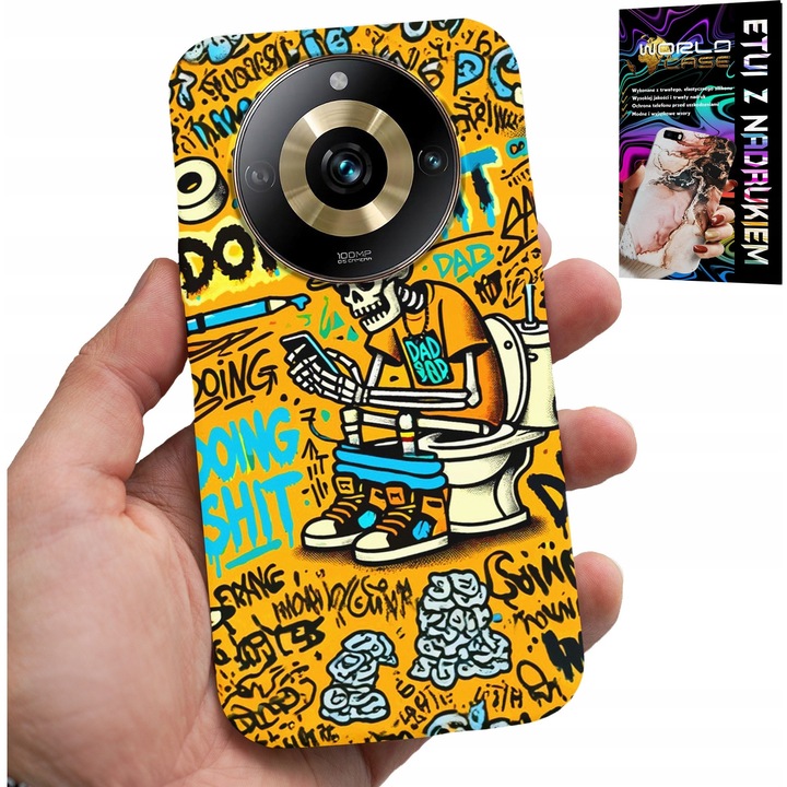 World Case telefontok Realme 11 Pro-hoz, színes nyomtatott, szilikon, 0,2 cm