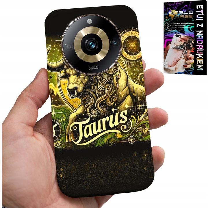Telefontok, World Case, Realme 11 Pro-hoz, szilikon, Zodiákus nyomtatás, színes