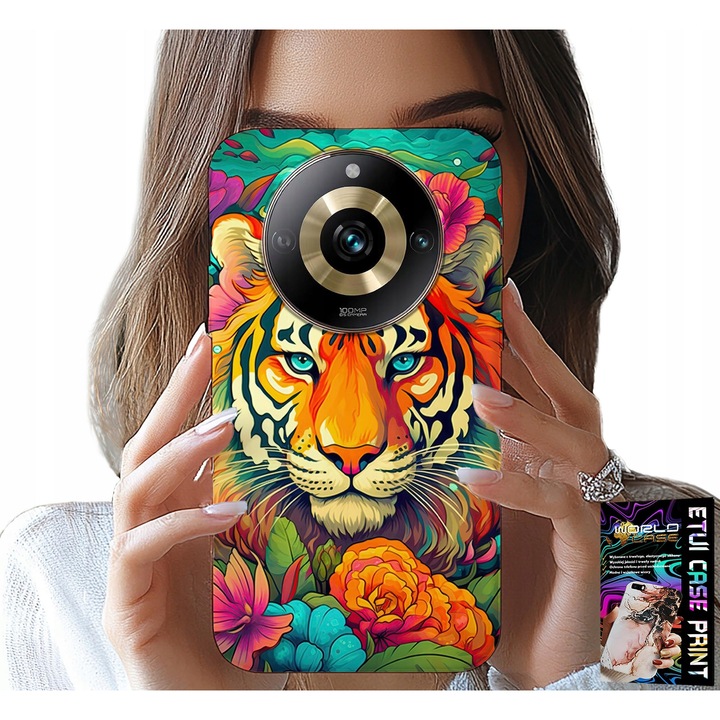 World Case telefontok Realme 11 Pro-hoz, tigrismintás, szilikon, többszínű