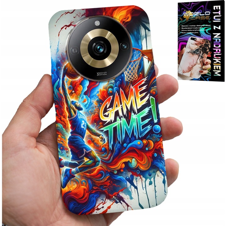 Telefontok, World Case, Realme 11 Pro, kosárlabda nyomtatás, szilikon