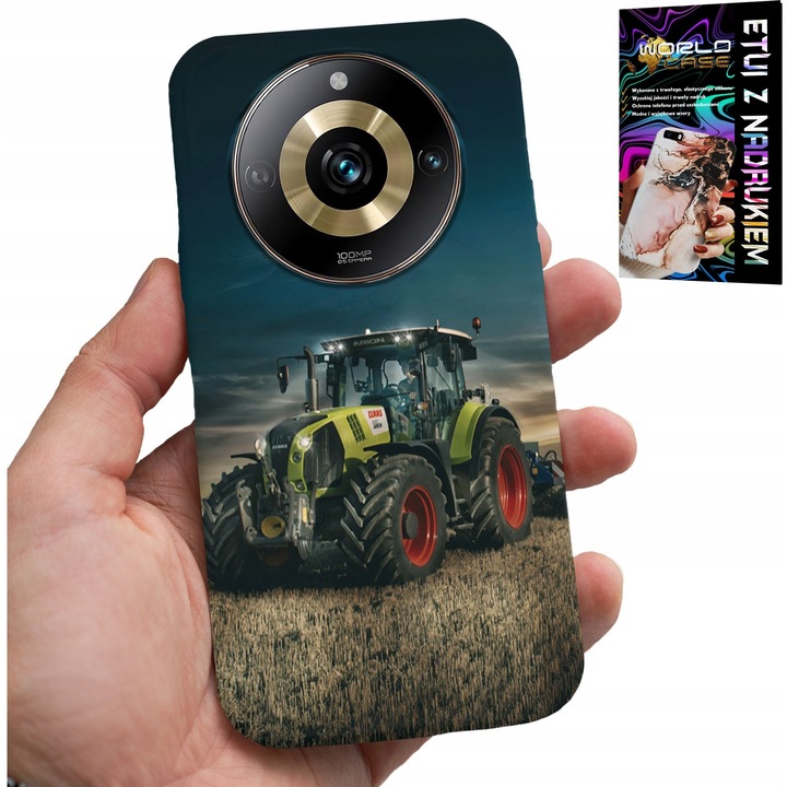 Tok Realme 11 Pro telefonhoz, World Case, Traktor mintás, szilikon, többszínű