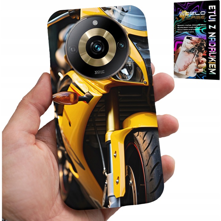 World Case telefontok Realme 11 Pro-hoz, gumi, színes nyomtatás, védelem, szett
