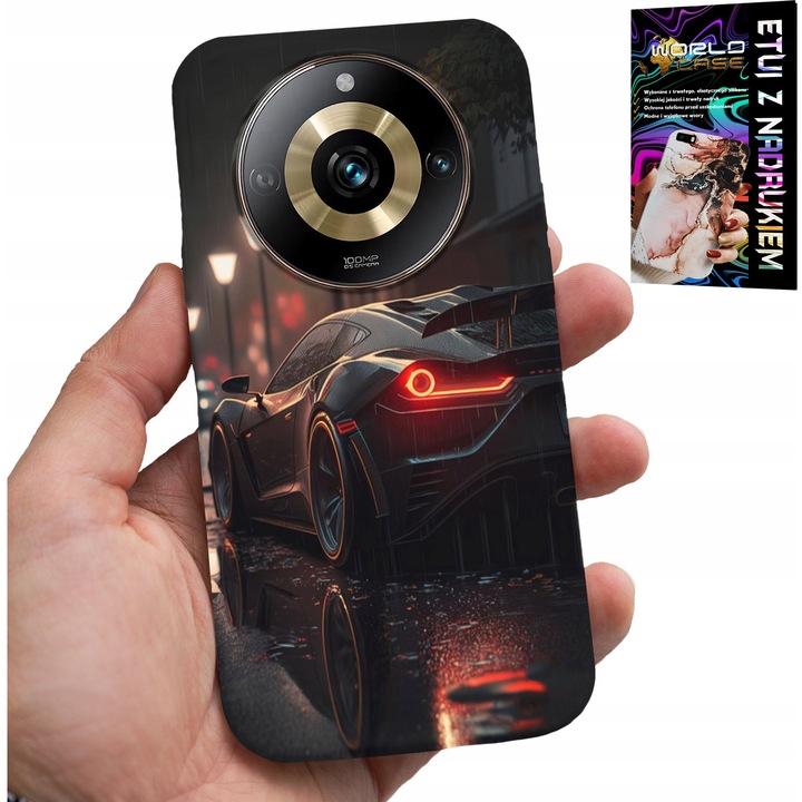 Telefontok, World Case, Realme 11 Pro, szilikon, sportos nyomtatással, többszínű