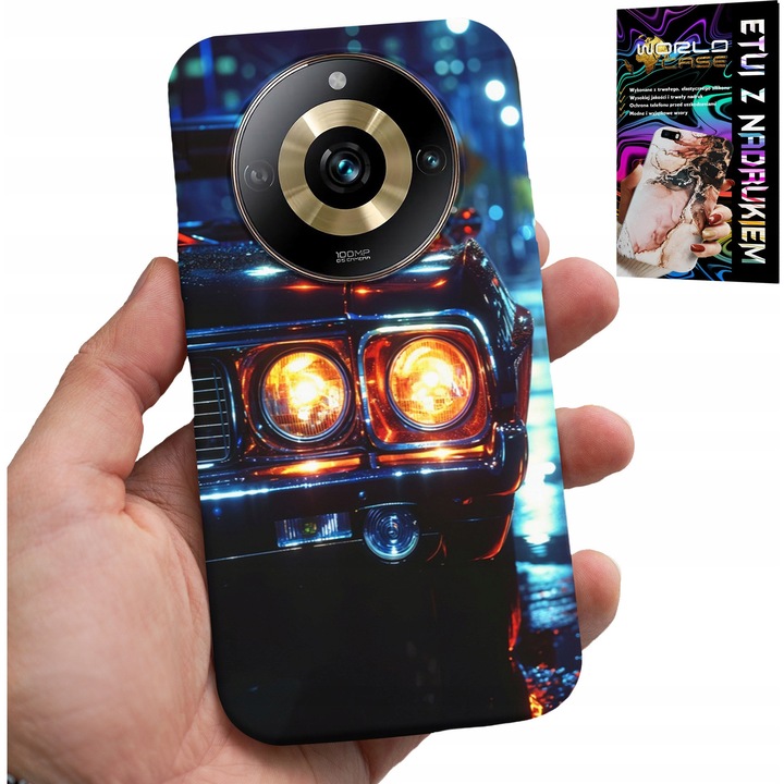 Telefontok, World Case, Realme 11 Pro, gumi, autó mintás, többszínű