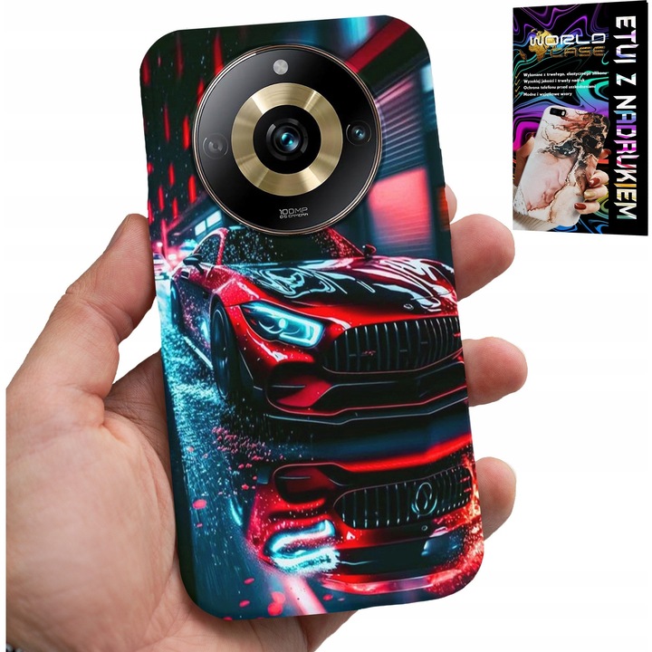 World Case telefontok, autó grafika, szilikon, Realme 11 Pro