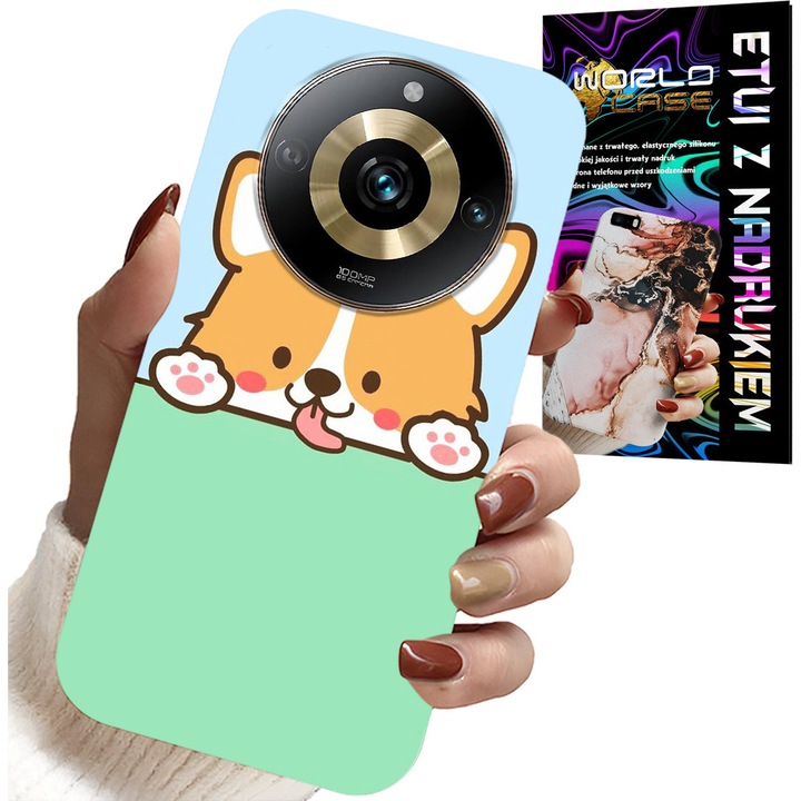 World Case telefontok Realme 11 Pro-hoz, szilikon, színes nyomtatás, 0,2 mm