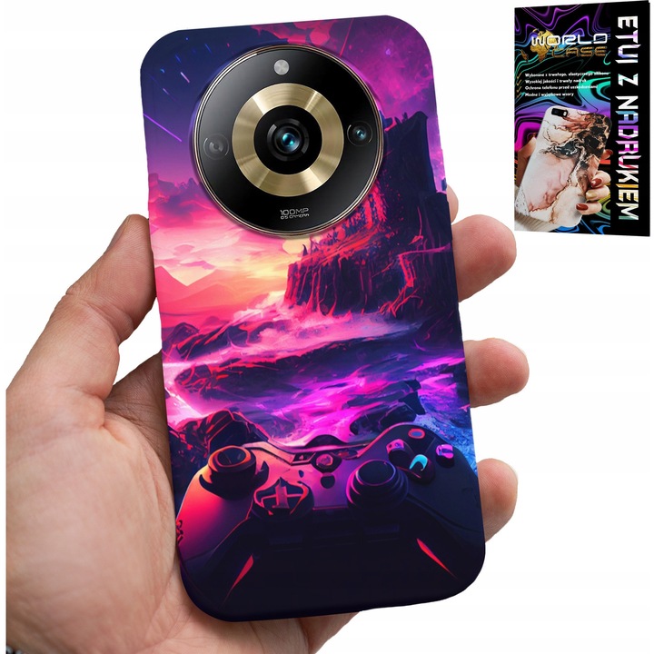 World Case telefontok, játék design, többszínű, szilikon, Realme 11 Pro-hoz