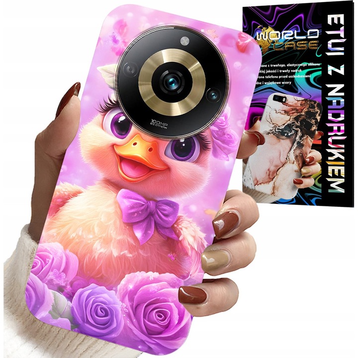 World Case telefontok, SLODKA KACZUCHA, szilikon, rózsaszín, Realme 11 Pro-hoz