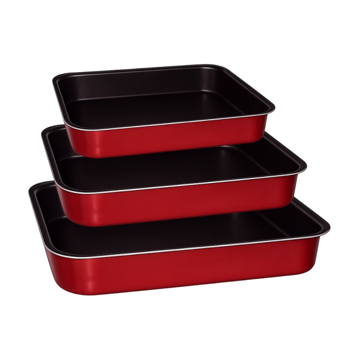 Set 3 Tavi Antiadherente cu Strat Marmorat – Rectangulare 30, 35 & 40 cm HS-9543 [CLONE]