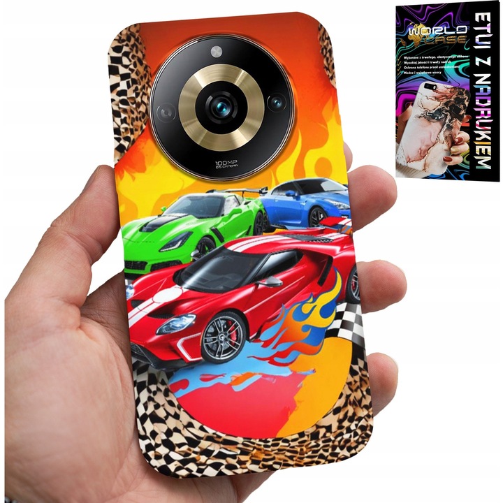 Realme 11 Pro telefontok, World Case, versenyautós modell, szilikon, többszínű