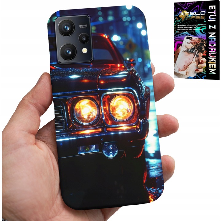 Tok Realme 9 Pro telefonhoz, World Case, járműves mintával, szilikon, 0, 2cm